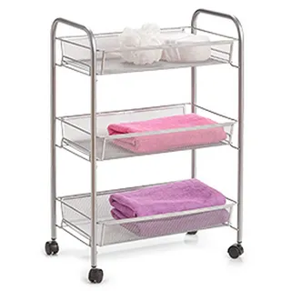 Zeller Rollwagen Mesh 62,5 cm x 26 cm x 44 cm Silber