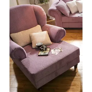 Home Affaire Ohrensessel King Henry Mikrofaser 121 x 111 x 107 cm Lila mit Kissen