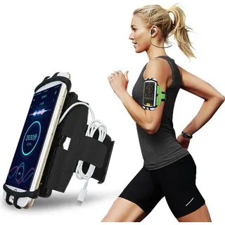 Universal Sport Armband für Smartphones 4,0 - 7,0 Zoll Fitness Tasche Schwarz - Schwarz