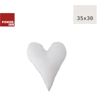 POWER INN® Herzkissen klein | Hellgrau | Dekokissen Herz