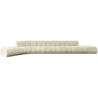 altdecor Ecksofa Samt 7-Sitzer Beige
