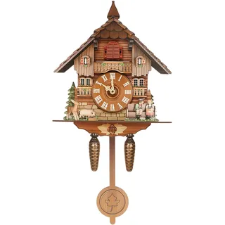 SanBouSi Kuckucksuhr Schwarzwald Kuckucksuhren Kuckuck Wanduhr Moderne mit Kuckuckruf Kinderzimmer DIY-Dekoration, Batteriebetriebenes