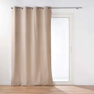 Douceur d‘Intérieur Coverline Ösenvorhang mit abnehmbarem Innenfutter (140 x 260 cm), Beige, wärmedämmend und 100% verdunkelnd