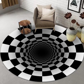 3D Vortex Teppich, Bottomless Hole Optical Illusion Area Teppiche Runde Rug Für Wohnzimmer Schlafzimmer Esszimmer Fußmatte Küchenfußmatten,100CM,Type A