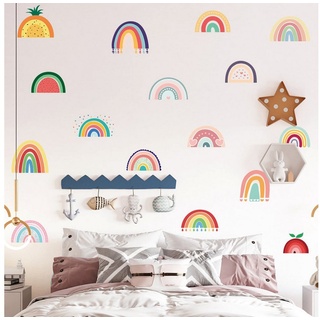 AUKUU Wandtattoo 30X90cm Regenbogen Wandaufkleber Mädchenzimmer, Schlafzimmer Wanddekoration selbstklebendes Papier