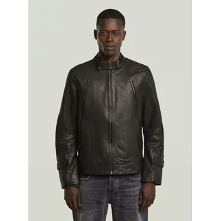 G-Star Biker Lederjacke Schwarz/Petrol S