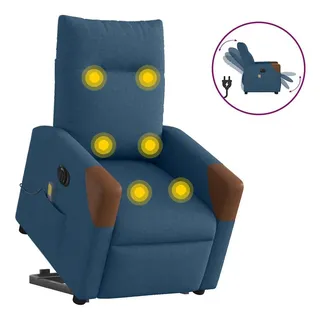 vidaXL Massagesessel mit Aufstehhilfe Elektrisch Stoff 86 x 100 x 86 cm Blau