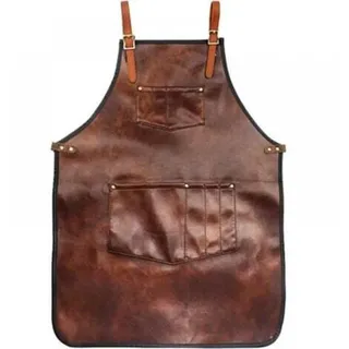 Kochschürze Für Damen Und Herren, Wasserdichte Lederschürze Mit Taschen Und Gekreuzten Riemen Zum Kochen, Grillen, Frisieren, Barista-arbeit, Manuelle Arbeit.