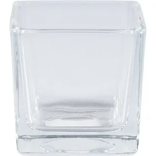Trade Shop - Würfelvase 10x10x10 cm Kristallglas Kerzen Konfetti Blumenständer Pflanzenständer -