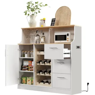 Okwish Sideboard 120 x 121 x 40 cm Weiß