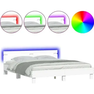 vidaXL Bettgestell 160 x 200 cm Weiß