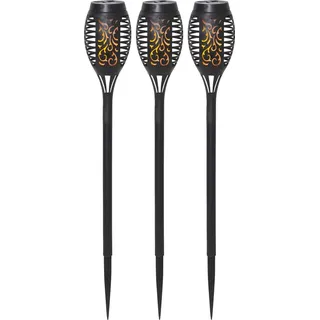 Star Trading Gartenfackel Kunststoff, Metall 7x40 cm 3er Set schwarz