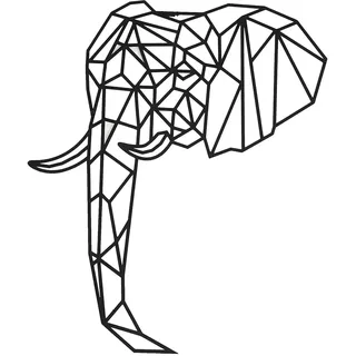 Hansmeier® Wanddeko Motiv Elefant Schwarz - 70 x 58 cm - Wasserfest, schlicht, modern - Für Außen und Innen - Metall-Dekoration im Industrial Style
