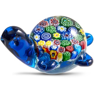 EUSTUMA Handgeblasene Glas-Schildkröten-Figuren, Briefbeschwerer, Meerestier-Ornament für Heimdekoration, Meerestier-Kollektion als Geburtstagsgeschenk, Glas-Schildkröten-Skulptur
