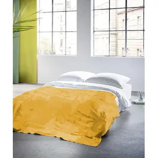 Plaid FLEURESSE "Plaid" Wohndecken Gr. B/L: 180 cm x 270 cm, gelb (lemon, gelb) Baumwolldecken Halbleinen, in Gr. 180x270 cm, Plaid