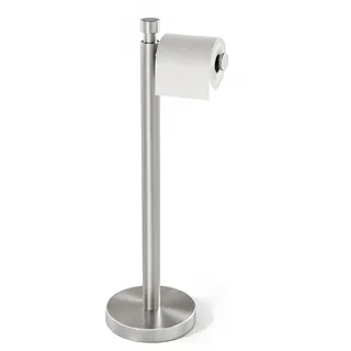 YUMORE Toilettenpapierhalter freistehend Klopapierhalter Stehend Silber L | Toilettenpapierständer Edelstahl Klorollenhalter mit Gewichteter Basis WC Rollenhalter Toilettenrollenhalter, 590x180x180mm