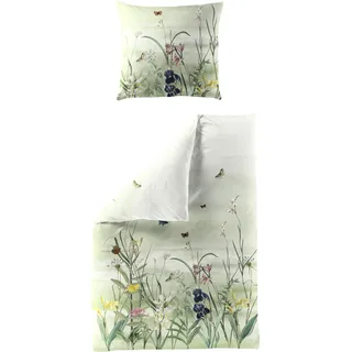 BIERBAUM Bettwäsche 5326 Mako-Satin Grün 135 x 200 cm + 80 x 80 cm
