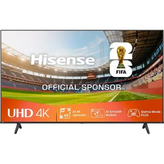 Hisense 65E6NT 164 cm (65 Zoll) Fernseher, 4K UHD Smart-TV, Präzise Farben, HDR, Dolby Vision, 60 Hz, Triple Tuner DVB-C/S/S2/T/T2, WLAN, HDMI 2.1, Bluetooth, mit Alexa, Schwarz