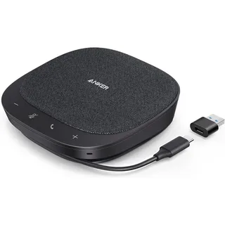 Anker, PowerConf S330, Konferenzlautsprecher, 4 Mikrofone | Smarter Stimmfilter, Plug & Play, 4 Mikrofone für 360° Raumabdeckung, klares Klangprofil