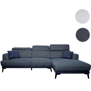 Sofa HWC-G44, Couch Ecksofa L-Form 3-Sitzer, Liegefläche Nosagfederung Taschenfederkern verstellbar ~ rechts, dunkelgrau