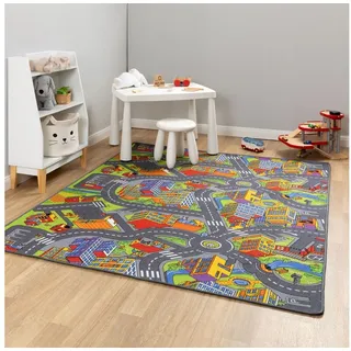 Steffensmeier Kinderteppich Anton, Rechteckig, Straßenteppich, Kinderzimmer bunt 200 cm x 300 cm