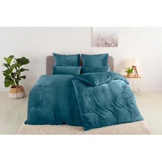 Bettwäsche OTTO HOME "Desner3", petrol, B/L: 155cm x 220cm, 1 Stk., 1 Stk., Microfaser, B/L: 80cm x 80cm, 2, Microfaser, Obermaterial: 100% Polyester, Bettwäsche, Bettwäsche, Bettwäsche mit Reißverschluss, Soft-Touch-Oberfläche, kuschelig&weich