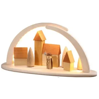 Seiffener Volkskunst eG LED-Leuchterbogen Nachtwächter 42 x 21 cm