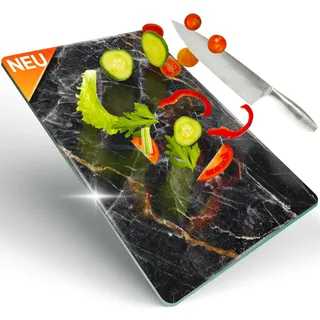 Decovetro® Schneidebrett Glas | 40 x 30 cm | Glass Cutting Board | Hygienisches und robustes Glasschneidebrett für die Küche | Kratzfest, hitzebeständig Schneidebrett ohne Plastik | Leicht zu reinigen
