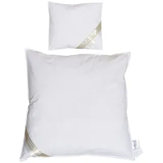 Betten Hofmann Kinderbettdecke + Kopfkissen Betten Hofmann Baby Winter Set Daunendecke 80x80 + Kissen 35x40 warm, Füllung: 100% Daunen, Bezug: 100% Baumwolle, für die kalte Jahreszeit weiß