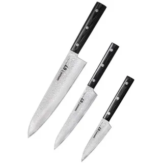 Samura Kochmesser Samura DAMASCUS 67 Set aus 3 Küchenmessern