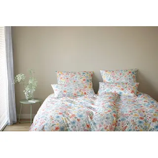ELEGANTE Gentle Floral Baumwolle Blau 155 x 220 cm + 80 x 80 cm