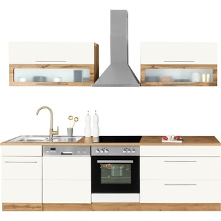 Kochstation Küchenzeile KS-Wien, Breite 270 cm, wahlweise mit E-Geräten weiß