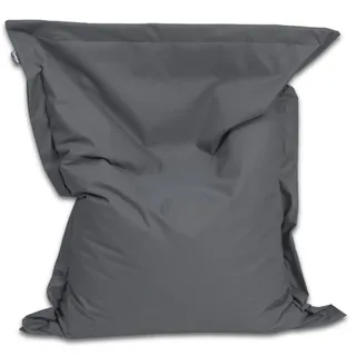 BuBiBag Sitzsack 145x100 cm mit Füllung – Handgefertigt – Bean Bag Indoor & Outdoor – Liegekissen Bodenkissen Erwachsene – wasserabweisend bequem – Anthrazit