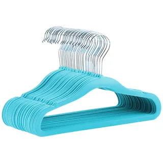 Amazon Basics Kinder-Kleiderbügel Samt Blau 30 St.