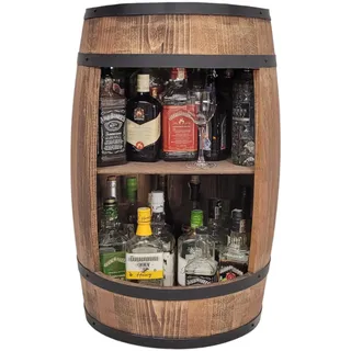 weeco Fassbar in braun. Stilvolle Hausbar aus Holz, Exklusive Weinfass mit Regal. Höhe 80x50cm - Hersteller. Vintage deko bar möbel. Wein Whisky Bier Gin Regal