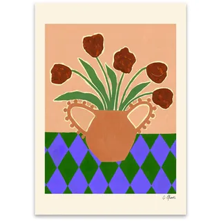 The Poster Club - Red Tulips von Carla Llanos, 30 x 40 cm