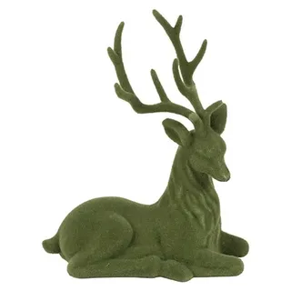 Countryfield Hirsch Spielzeug beflockt grün dekorativ 20x10x24cm - Grün