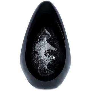 levandeo Design Glas Skulptur H15cm Schwarz Weiß Kunst Unikat Briefbeschwerer Deko Figur Glasdeko