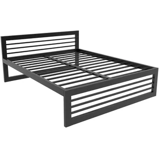 MetaloPro Metallbett 120x200 cm – Belastbar bis 1000 kg & Aufbau in <10 Min – Stabiles Bettrahmen Bettgestell mit 37cm Stauraum, Quietschfrei, Schwarz