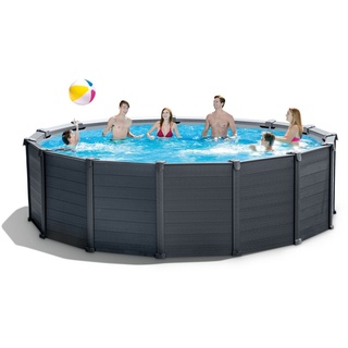 Intex Graphite Panel Pool Aufstellpool Set in Holzoptik, 26382GN