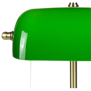 BELIANI Tischlampe Grün und Gold Metallsockel Glasschirm Verstellbarer Lichtschalter Retro Stil, Büroleuchte