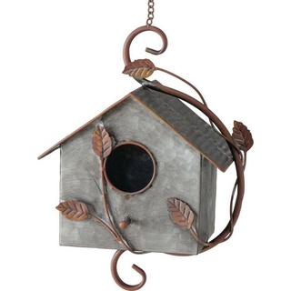 BOLTZE Vogelhaus Vogelhaus aus Zink mit Kette zum Aufhängen grau