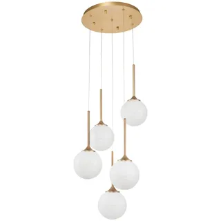 Nova Luce Cantona 5-flg. G9 60 cm gold, weiß