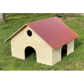 elmato® Entenhaus für Teichenten, Beige, Rot