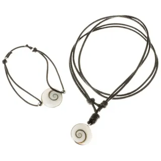 Bella Carina Schmuckset Set Kette und Armband Shiva Auge (2-tlg), mit Shiva Auge schwarz