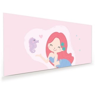 Primedeco Glasbild Wandbild Meerjungfrau Einladung mit Aufhängung, Kinderwelt 60 cm x 30 cm