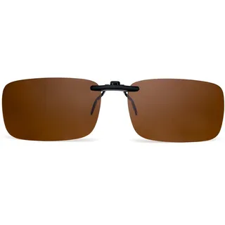 JM Randlos Rechteck Clip auf Sonnenbrille Leicht Gewichts Polarisiert Brillen Damen Herren(Polarisiertes Braun) - 60*37