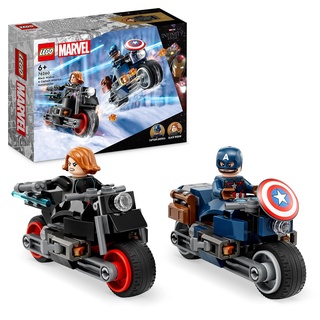 LEGO Marvel Captain America & Black Widow Motorräder, Avengers: Age of Ultron Set, Motorrad Spielzeug für Kinder zum Bauen und Sammeln mit Figuren, Geschenk für Jungen und Mädchen ab 6 Jahren 76260