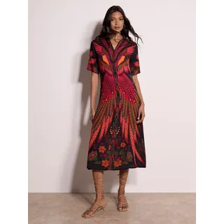 Apricot Toucan Tropical Shirt Midi Dress schwarz 34