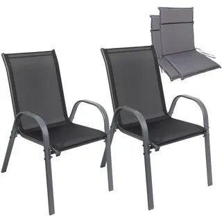 Albatros Kuba Gartenstuhl 55 x 60 x 90 cm grau 2 St.